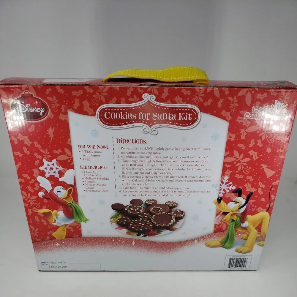 Disney Cookies for Santa Kit Decorative Plate Mickey Cutter Spatula DO NOT EAT